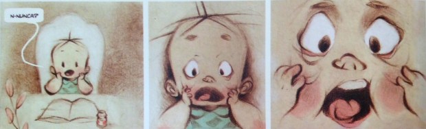 O pequeno Cebolinha reage à ideia de nunca se livrar do colégio.